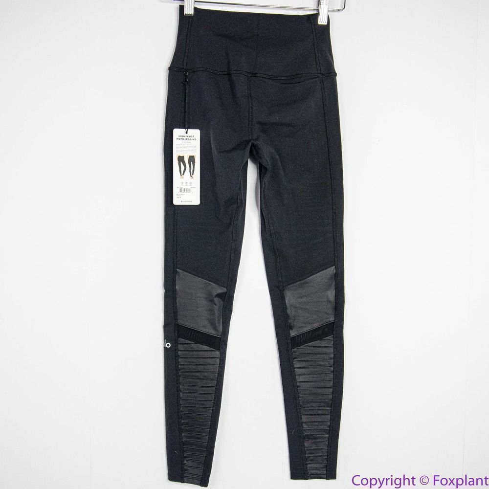 NEW Alo Yoga Women's High Waist Moto Legging in black, S - Picture 9 of 16